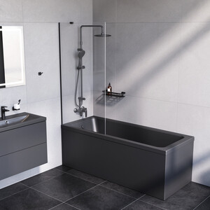 Шторка для ванны Am.Pm Gem 80х140 прозрачная, черный (W90BS-080-140BT)