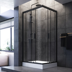 Душевой уголок Am.Pm Gem 100х80 прозрачный, черный (W90G-404-100280-BT)