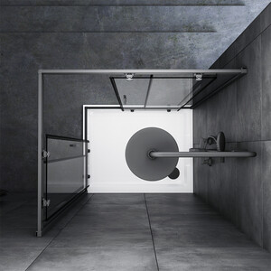 Душевой уголок Am.Pm Gem 100х80 прозрачный, черный (W90G-404-100280-BT)