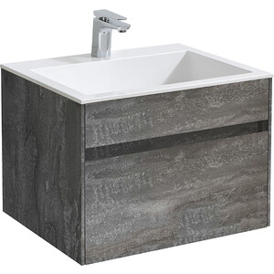 Тумба с раковиной Vincea Chiara 60х48 G.Stone, белая раковина (VMC-2C600GS, VCB-13600W)