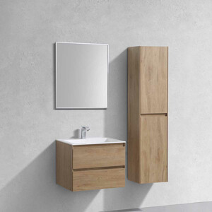 Тумба с раковиной Vincea Luka 60х48 N.Oak, белая раковина (VMC-2L600NO VCB-13600W)