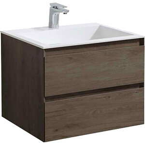 Тумба с раковиной Vincea Luka 60х48 R.Oak, белая раковина (VMC-2L600RO VCB-13600W)