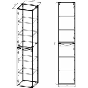 Пенал Vincea Mia 35х170 левый, R.Wood (VSC-2M170RW-L)