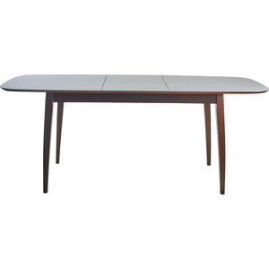 Стол Ессентуки Турин 80х145(190) орех темный/стекло белое глянцевое lux