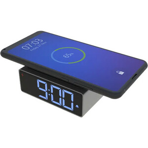 Часы-будильник с беспроводной зарядкой Ritmix RRC-900Qi Grey