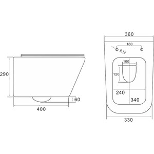 Унитаз подвесной безободковый Vincea Q-Line с сиденьем микролифт, матовый серый (VT1-12MG)