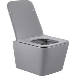 Унитаз подвесной безободковый Vincea Q-Line с сиденьем микролифт, матовый серый (VT1-12MG)
