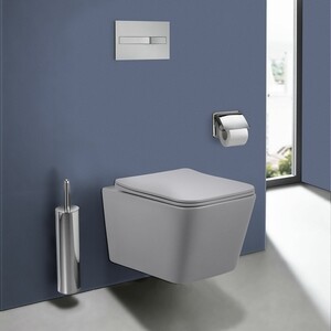 Унитаз подвесной безободковый Vincea Q-Line с сиденьем микролифт, матовый серый (VT1-12MG)