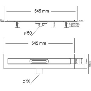Душевой лоток Vincea Say Carmine 50, хром (SAY.510.50.P.DUZ)