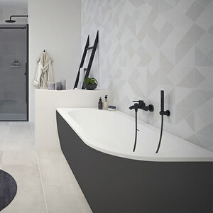 Акриловая ванна Cezares Slim Corner 180х80 левая, черная матовая (SLIM CORNER-180-80-60-L-NERO-SET)