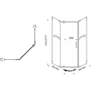 Душевой уголок Triton Дека-Хром 90х90 прозрачный, хром (Щ0000053608)