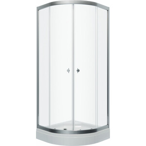 Душевой уголок Triton Альфа-Хром 90х90 с поддоном и сифоном, прозрачный, хром (Щ0000049613)