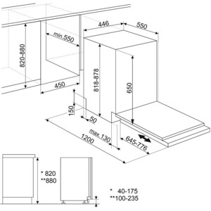 Встраиваемая посудомоечная машина Smeg ST4533IN