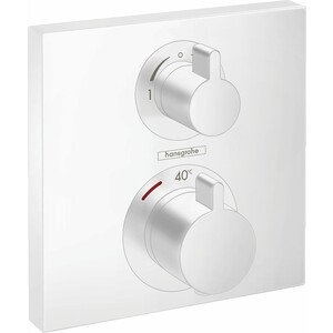 Термостат для ванны Hansgrohe Ecostat Square с механизмом, матовый белый (15714700, 01800180)