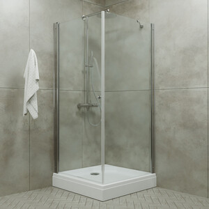 Душевой уголок Triton Форта-Хром 90х90 с поддоном и сифоном, прозрачный, хром (Щ0000053344)