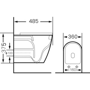 Унитаз подвесной безободковый Grossman с тонким сиденьем-микролифт, синий матовый (GR-4455BLMS)