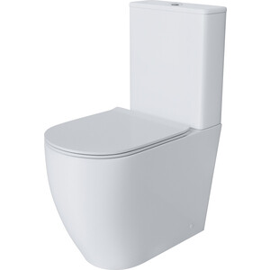 Унитаз-компакт безободковый Grossman Style для инвалидов, с тонким сиденьем-микролифт (GR-4473S)