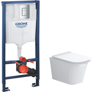 Комплект унитаза Grossman Classic с инсталляцией Grohe, сиденье микролифт (GR-4463S, 38772001)