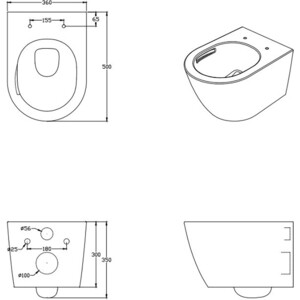 Унитаз подвесной безободковый Aquanet Zvezda-2 с сидением микролифт (303978)