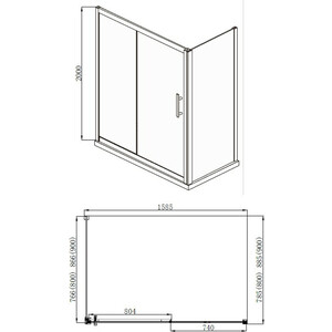 Душевой уголок Aquanet Delta 160х80 прозрачный, хром (NPE1131)