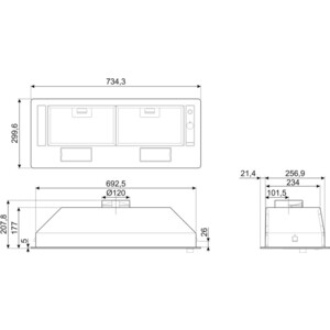 Вытяжка встраиваемая Smeg KSG70HE