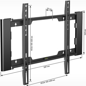 Кронштейн для телевизора Holder LCD-F4915-B черный 26"-55" макс.45кг настенный фиксированный