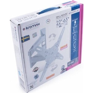 Кронштейн для телевизора Kromax ATLANTIS-40 белый 22"-65" макс.40кг настенный поворот и наклон