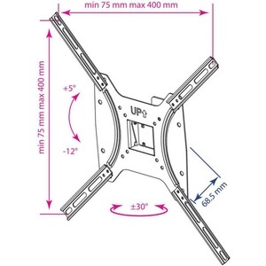 Кронштейн для телевизора Kromax OPTIMA-402 черный 15"-55" макс.25кг настенный поворот и наклон