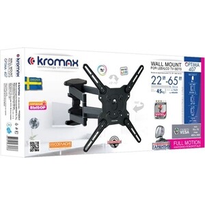 Кронштейн для телевизора Kromax OPTIMA-407 серый 22"-65" макс.45кг настенный поворот и наклон