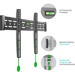 Кронштейн для телевизора Onkron FM6 черный 43"-85" макс.68.2кг настенный фиксированный