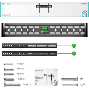 Кронштейн для телевизора Onkron FM6 черный 43"-85" макс.68.2кг настенный фиксированный