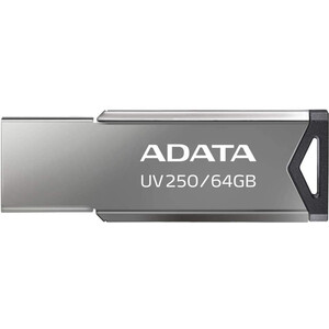 Флеш Диск A-DATA 64Gb UV250 AUV250-64G-RBK USB2.0 серебристый