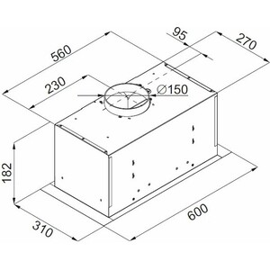 Вытяжка встраиваемая MONSHER INGA 60 B