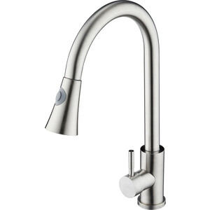 Смеситель для кухни Orange Steel с вытяжным изивом, сталь (M99-120st)