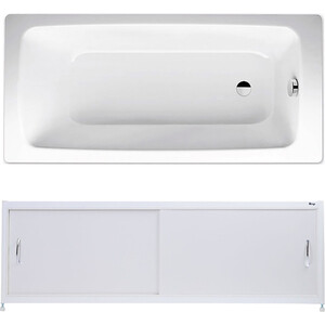 Ванна стальная Kaldewei Cayono 747 Antislip, Easy Clean 150x70 с экраном Emmy Бланка и ножками