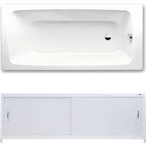 Ванна стальная Kaldewei Cayono 748 160x70 с экраном Emmy Бланка и ножками