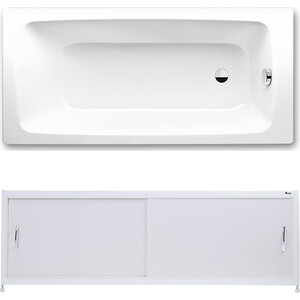 Ванна стальная Kaldewei Cayono 750 170x75 с экраном Emmy Бланка и ножками