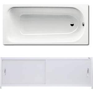 Ванна стальная Kaldewei Eurowa 312-1 170x70 с экраном Emmy Бланка и ножками