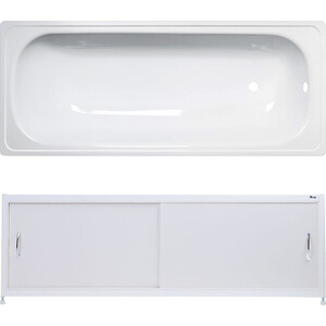 Ванна стальная ВИЗ Antika 120x70 с экраном Emmy Бланка и ножками, белая орхидея