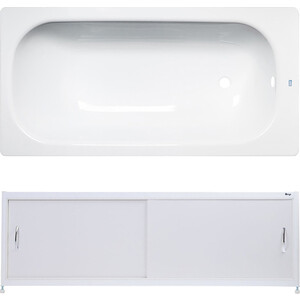 Ванна стальная ВИЗ Donna Vanna 160x70 с экраном Emmy Бланка и ножками, белая орхидея