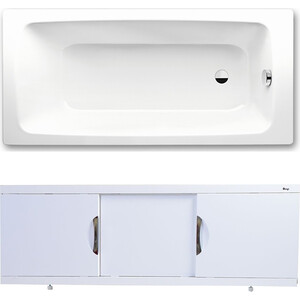 Ванна стальная Kaldewei Cayono 750 170x75 с экраном Emmy Валенсия и ножками