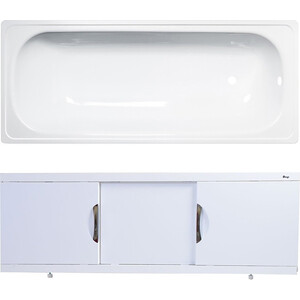 Ванна стальная ВИЗ Antika 170x70 с экраном Emmy Валенсия и ножками, белая орхидея