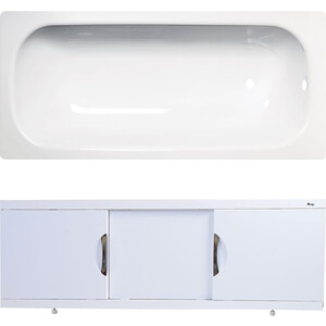 Ванна стальная ВИЗ Tevro 150х70 с экраном Emmy Валенсия и ножками, белый лотос