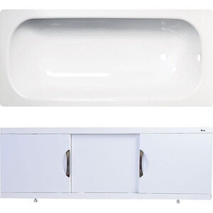 Ванна стальная ВИЗ Tevro 170х70 с экраном Emmy Валенсия и ножками, белый лотос