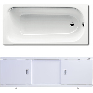 Ванна стальная Kaldewei Eurowa 312-1 170x70 с экраном Emmy Виктория и ножками