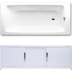 Ванна стальная Kaldewei Cayono 750 Easy-Clean 170x75 с экраном Emmy Малибу и ножками