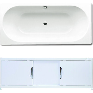 Ванна стальная Kaldewei Classic Duo 107 Easy-Clean 170х75 с экраном Emmy Малибу и ножками