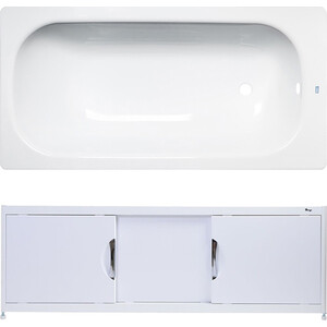 Ванна стальная ВИЗ Donna Vanna 160x70 с экраном Emmy Малибу и ножками, белая орхидея