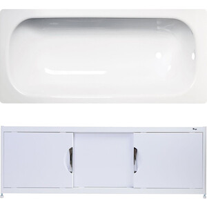 Ванна стальная ВИЗ Tevro 170х70 с экраном Emmy Малибу и ножками, белый лотос