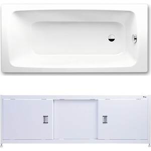 Ванна стальная Kaldewei Cayono 748 160x70 с экраном Emmy Монро и ножками